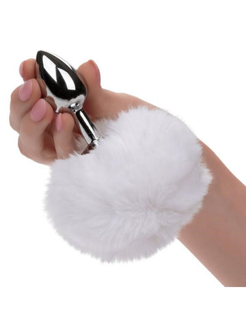 California Exotics Running Wild Bunny Metallic Anal Probe with Fluffy Tail - Butt Plugs