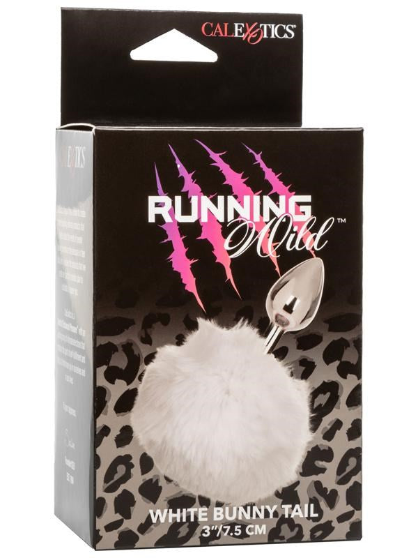 California Exotics Running Wild Bunny Metallic Anal Probe with Fluffy Tail - - Butt Plugs