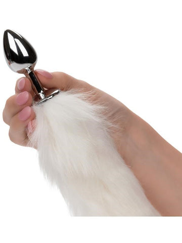 California Exotics Running Wild Tail Metallic Anal Probe with Long Synthetic Fur - Butt Plugs