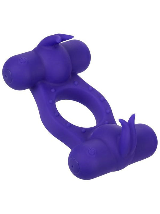 California Exotics Silicone 12 Functions Rechargeable Triple Orgasm Enhancer Ring - - Vibrating Cock Rings