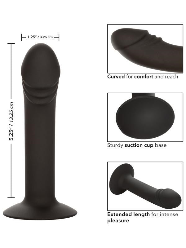 California Exotics Silicone Curved Anal Dildo With Suction Cup Waterproof - - Anal Dildos