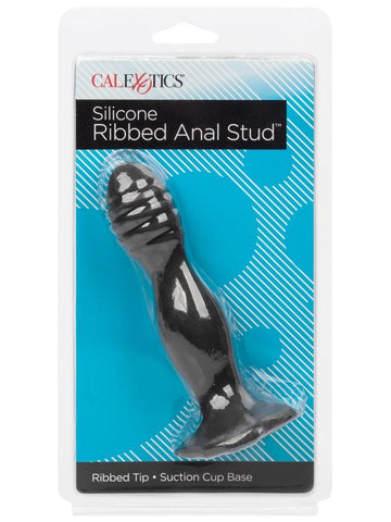 California Exotics Silicone Ribbed Suction Cup Anal Plug Hands Free - Butt Plugs