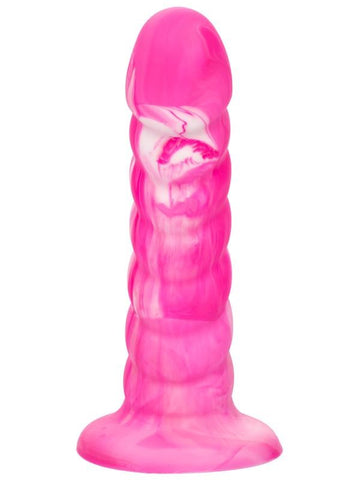 California Exotics Twisted Love Twisted Ribbed Anal Dildo Probe Pink Silicone - Anal Dildos