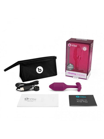 B Vibe Vibrating Snug Plug Weighted Pleasure Anal Stimulation - Butt Plugs