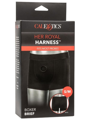 California Exotics Her Royal Harness Supportive Harness Boxer Brief Strap On - Strap On Sextoys
