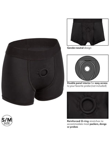 California Exotics Her Royal Harness Supportive Harness Boxer Brief Strap On - Strap On Sextoys