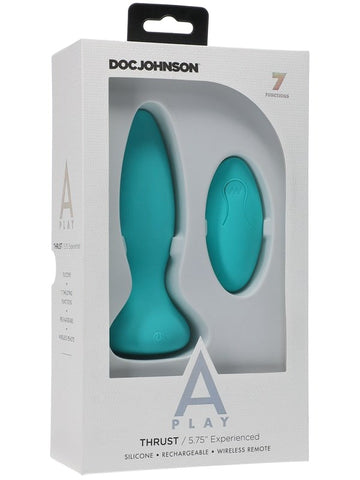 Doc Johnson A Play Thrust Rechargeable Silicone Anal Plug with 7 Functions - Butt Plugs