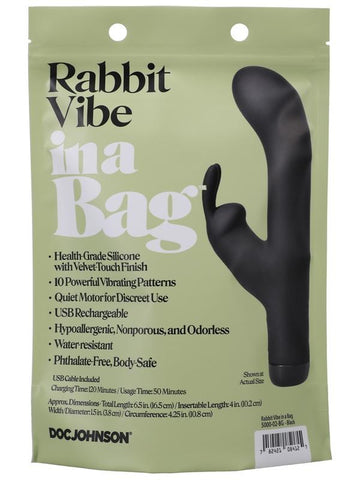 Doc Johnson 10 Functions Rabbit Vibrator In A Bag Dual Stimulation - Rabbit Vibrators