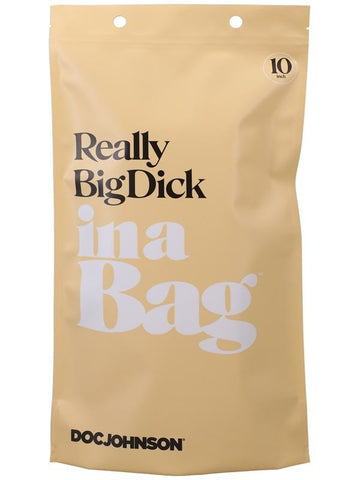 Doc Johnson 10 inch Really Big Realistic Dick In A Bag with Suction Cup Base - Realistic Dildos