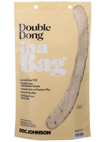 Doc Johnson 13 inch Realistic Double Dong In A Bag Crystal Clear Dual Ended - Double Ender