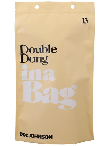 Doc Johnson 13 inch Realistic Double Dong In A Bag Crystal Clear Dual Ended - Double Ender