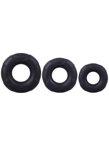 Doc Johnson 3 Stretchy Silicone Cock Ring Set with Three Sizes for Enhanced - Cock Ring Sets