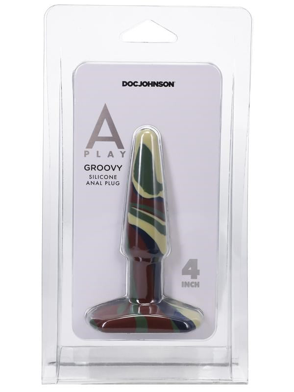 Doc Johnson A Play Groovy Flexible Anal Plug Camouflage Health Grade Silicone - - Butt Plugs