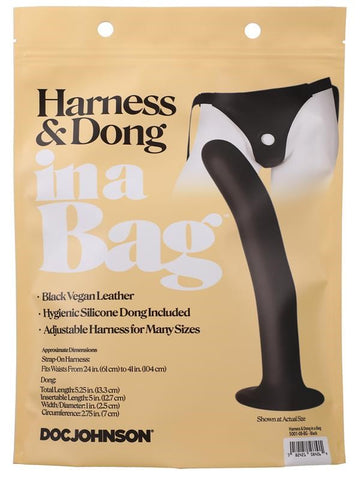 Doc Johnson Adjustable Strap On Harness and Dong with Silicone Dildo - Strap On Sextoys