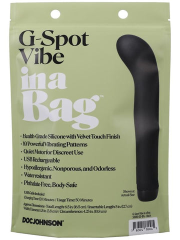 Doc Johnson Discreet & Powerful G Spot Vibe In A Bag USB Rechargeable - G-Spot Vibrators