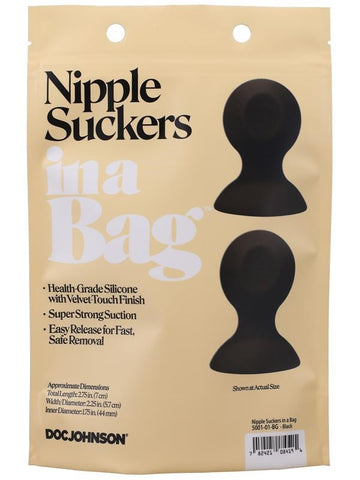 Doc Johnson Silicone Nipple Suckers In A Bag with Strong Suction - Nipple and Clit Clamps