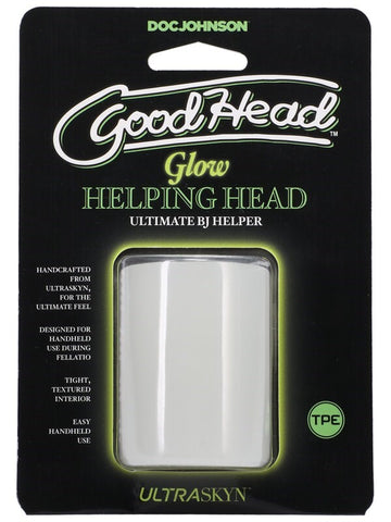 Doc Johnson GoodHead Glow Helping Head Mini Male Stroker with Glow Feature - Masturbators and Strokers
