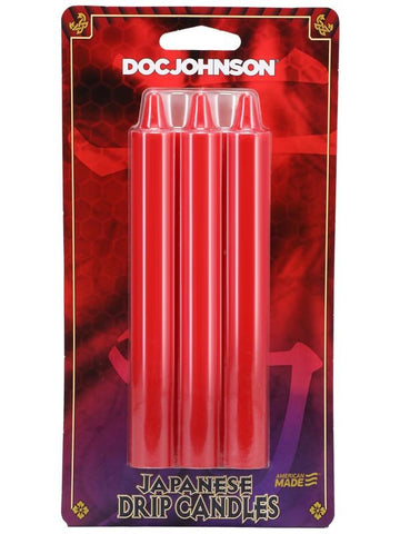 Doc Johnson Japanese Drip Wax Play Candles 3 Pack for Sensual Play - Bath and Intimate Fragrances