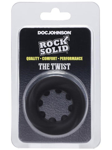 Doc Johnson ROCK SOLID The Twist Silicone Cock Ring with Internal Nubs - Stretchy Cock Rings