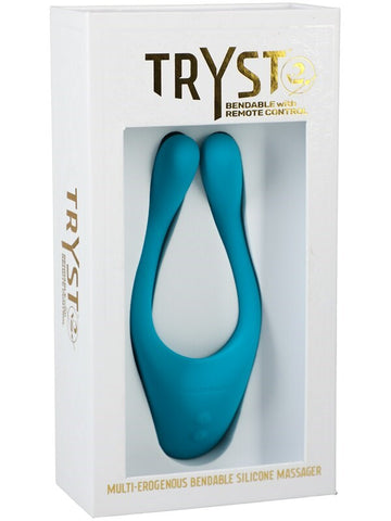 Doc Johnson TRYST v2 Bendable Multi Erogenous Zone Massager Remote Control - Clit Ticklers and Pulsators