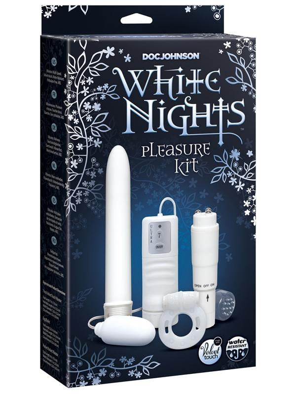 Doc Johnson White Nights Pleasure 4 Piece Vibrators Sex Kit Multi Speed - - Sex Kits