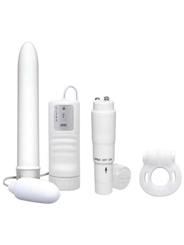 Doc Johnson White Nights Pleasure 4 Piece Vibrators Sex Kit Multi Speed - - Sex Kits