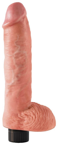 King Cock 10 Inch Suction Cup Vibrating Cock with Balls - Vibrating Dildos