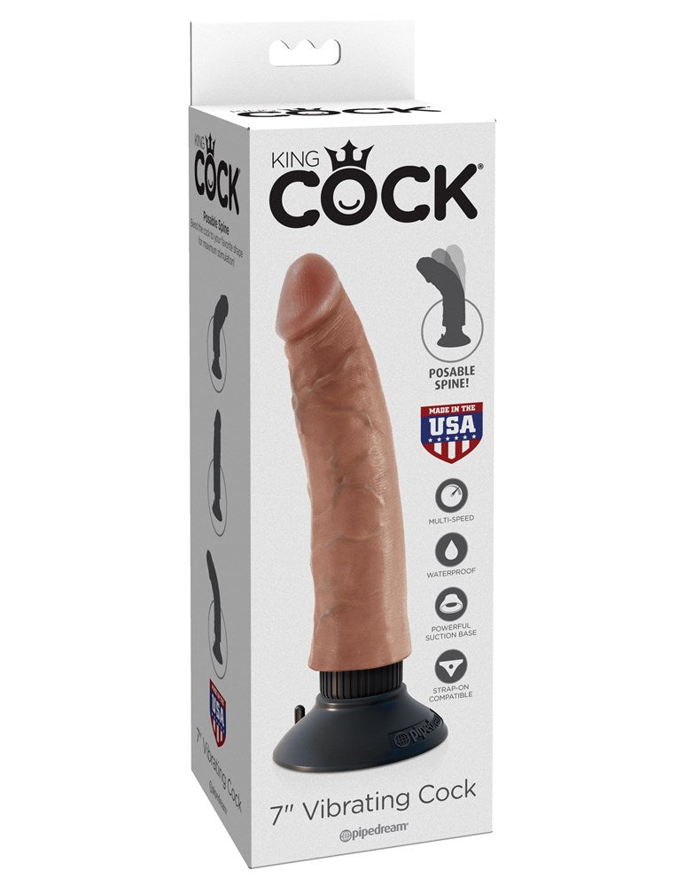 Pipedream Products King Cock 7 Inch Realistic Waterproof Vibrating Dildo - - Vibrating Dildos