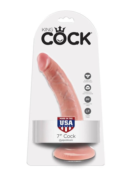 Pipedream Products King Cock 7 inch Cock Realistic Dildo with Suction Cup - - Realistic Dildos