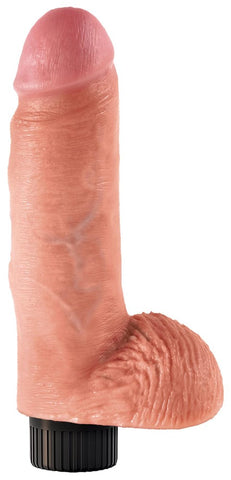 King Cock 7 inch Realistic Vibrating Cock with Balls Lifelike Design - Vibrating Dildos