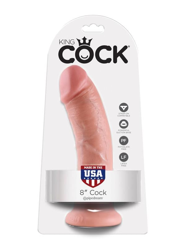 Pipedream Products King Cock 8 inch Cock Realistic Dildo with Suction Cup - - Realistic Dildos
