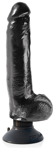 Pipedream Products King Cock Vibrating Cock with Balls Black 9 Inch Dildo - Vibrating Dildos