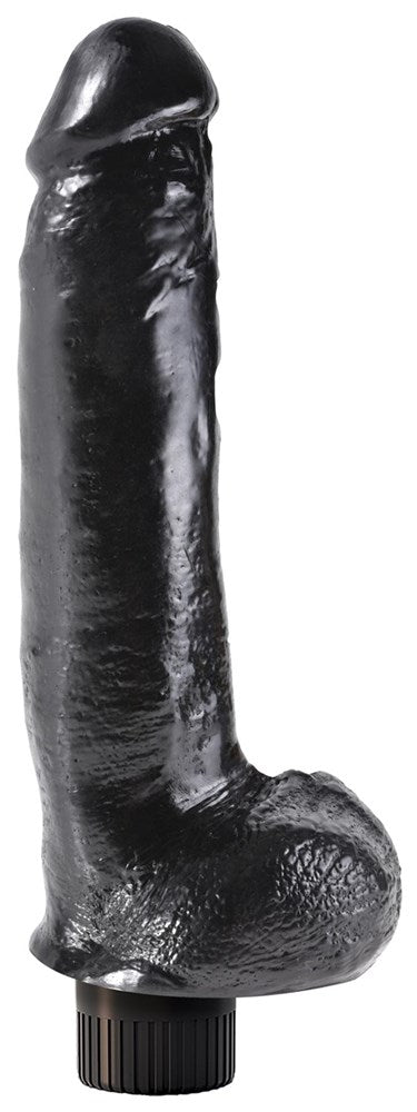 Pipedream Products King Cock Vibrating Cock with Balls Black 9 Inch Dildo - - Vibrating Dildos