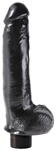 Pipedream Products King Cock Vibrating Cock with Balls Black 9 Inch Dildo - Vibrating Dildos