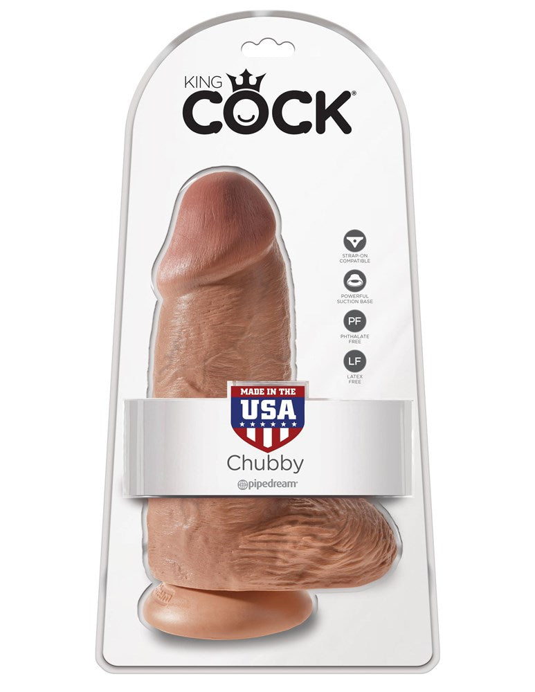 Pipedream Products King Cock Chubby 9 Inch Realistic Dildo with Suction Cup - - Realistic Dildos