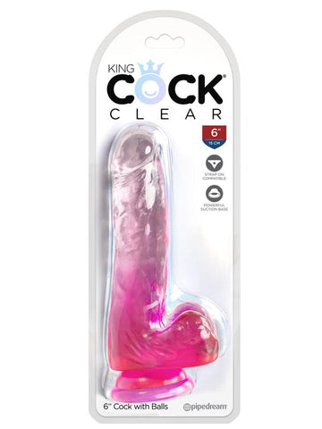 Pipedream Products King Cock Clear 6 Inch Cock with Balls Realistic Dildo - Realistic Dildos