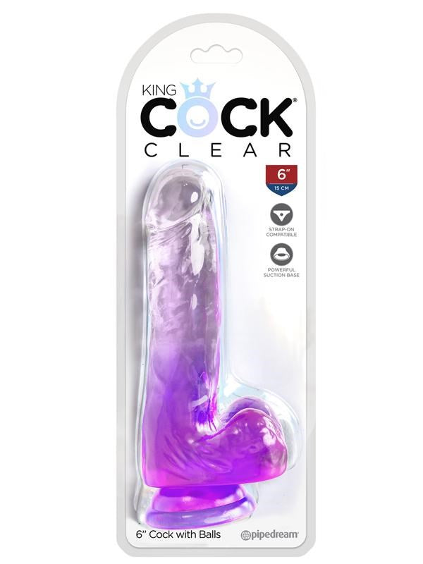 Pipedream Products King Cock Clear 6 Inch Cock with Balls Realistic Dildo - - Realistic Dildos