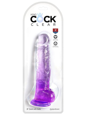 Pipedream Products King Cock Clear 8 Inch Cock with Balls Realistic Dildo - Realistic Dildos