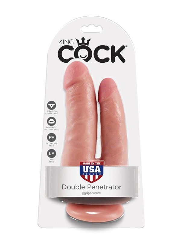 Pipedream Products King Cock Double Penetrator Dual Shaft Dildo - - Double Ender