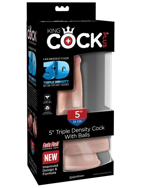 Pipedream Products King Cock Plus Triple Density Realistic Cock with Balls - - Realistic Dildos