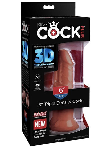 Pipedream Products King Cock Plus Triple Density Cock Brown Realistic Dildo - Realistic Dildos