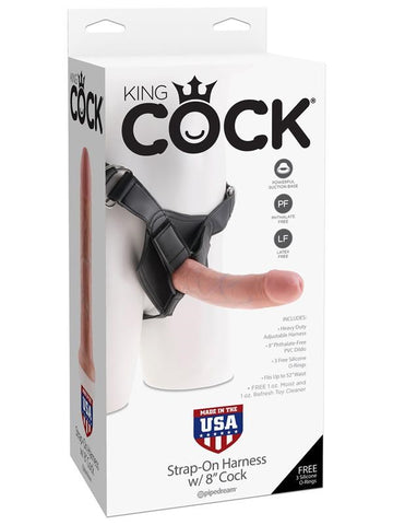 Pipedream Products King Cock Strap On Harness with 8 inch Realistic Cock Complete - Strap On Sextoys