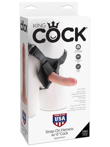 Pipedream Products King Cock Strap On Harness with Realistic Cock Flesh - Strap On Sextoys