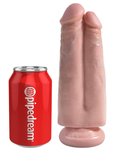 Pipedream Products King Cock Two Cocks One Hole Brown Dual Cock Dildo - Double Ender