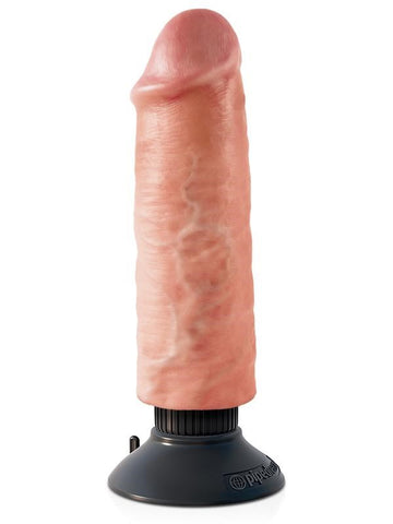 King Cock Vibrating Realistic & Waterproof Dildo Flesh with Lifelike Texture - Vibrating Dildos
