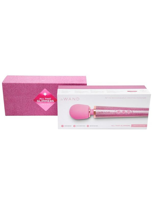Le Wand Petite All That Glimmers Compact Rechargeable Vibrator with 60 Settings - - Body Wands