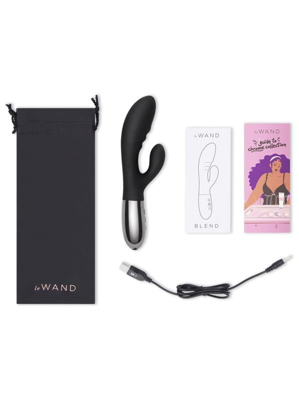 Le Wand Blend Dual Stimulation Rechargeable Vibrator Chrome Rabbit Style - - Rabbit Vibrators