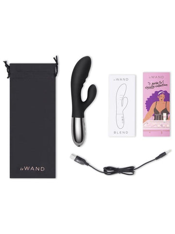 Le Wand Blend Dual Stimulation Rechargeable Vibrator Chrome Rabbit Style - Rabbit Vibrators