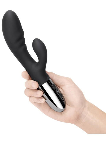 Le Wand Blend Dual Stimulation Rechargeable Vibrator Chrome Rabbit Style - Rabbit Vibrators