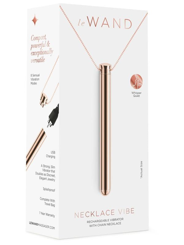 Le Wand Chrome Vibrating Pendant Discreet Wearable Vibrator Necklace - Mini & Slim Vibrators